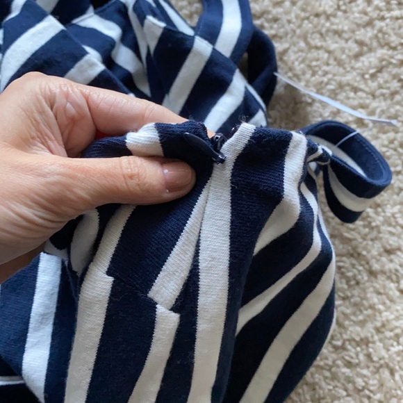 J. Crew Navy and White Striped Jumpsuit Sz 2 - Picture 6 of 14